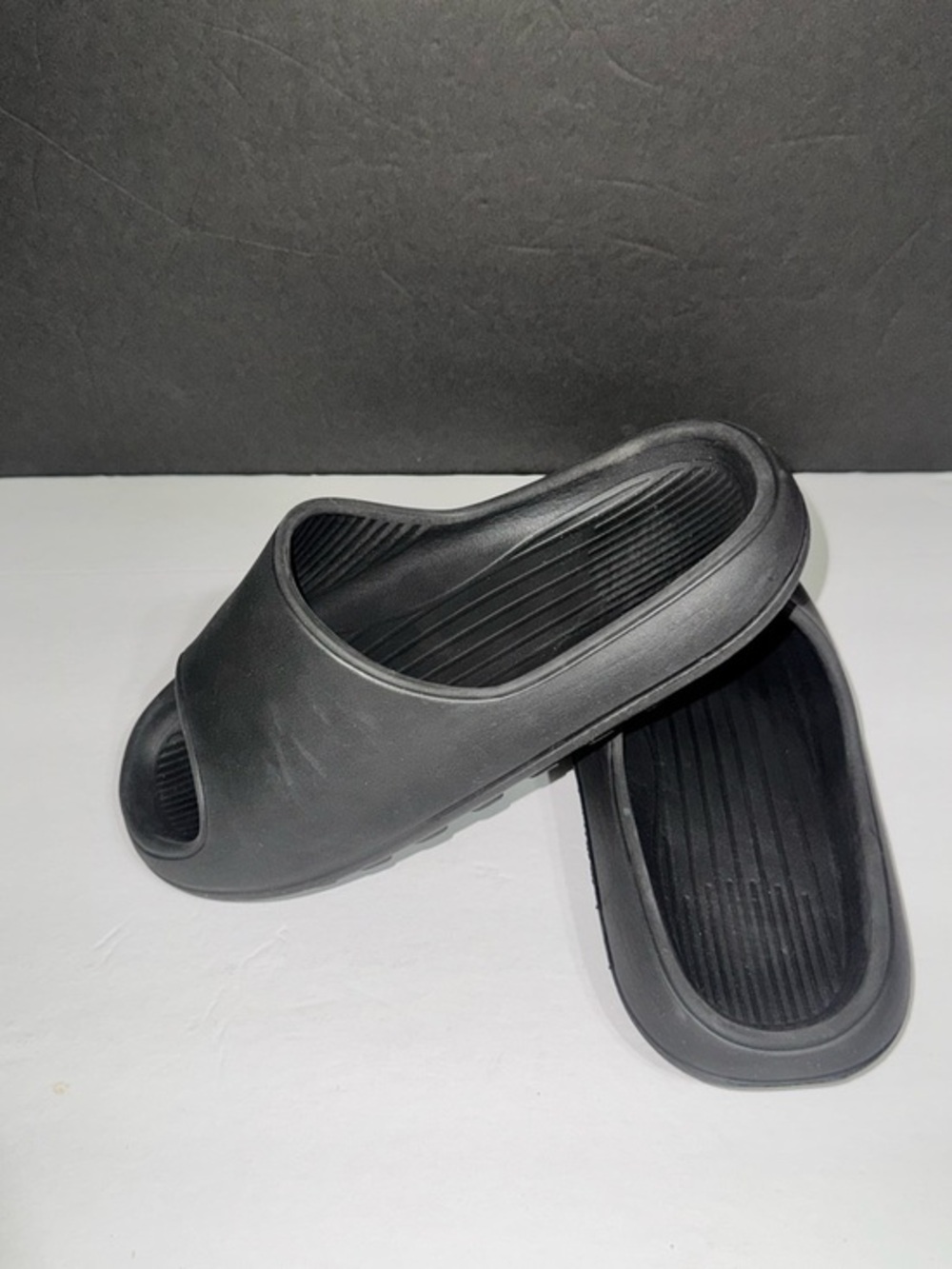Black Men's Slide Sandals - Comfort Slip-On